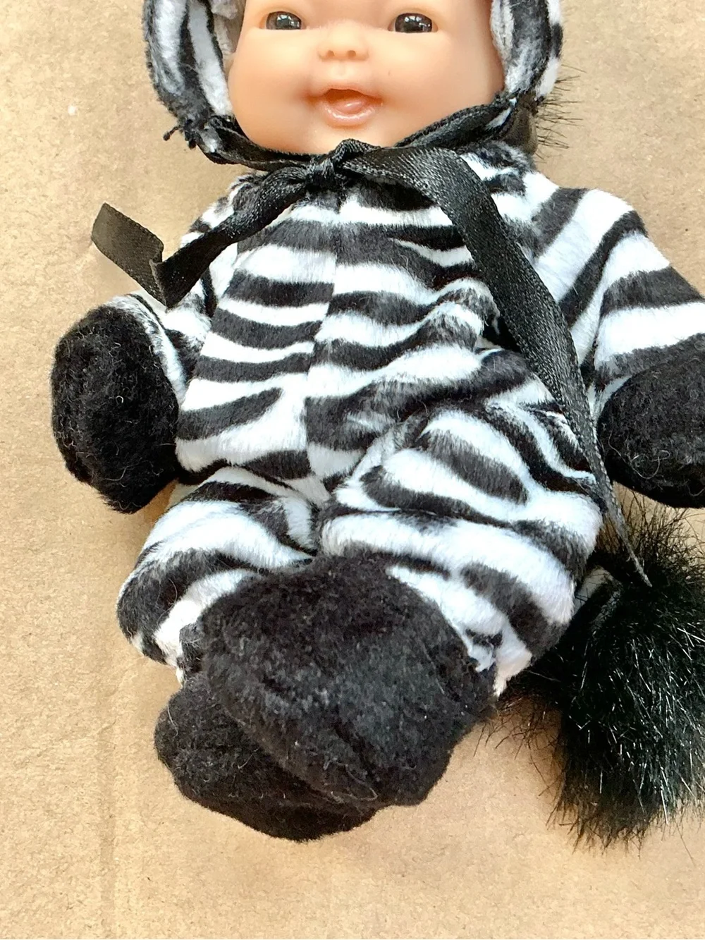 Berenguer baby doll 5” wearing zebra costume cute